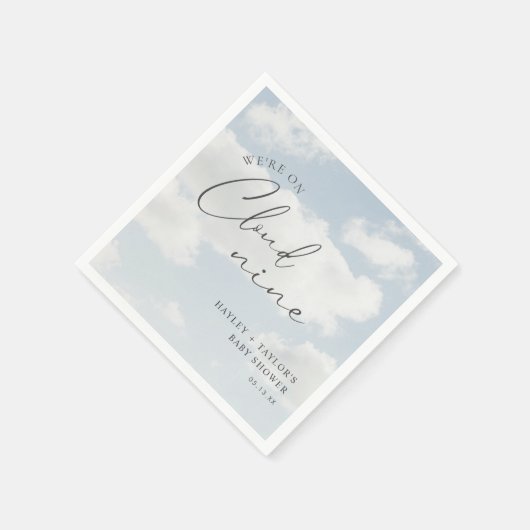 Wir sind auf Cloud 9 Babydusche Serviette (Ecke)