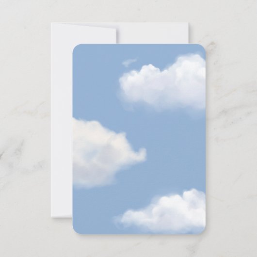 Wir sind auf Cloud 9 Blue Baby Dusche Danke Karte (Rückseite)