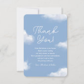 Wir sind auf Cloud 9 Blue Baby Dusche Danke Karte (Vorderseite)