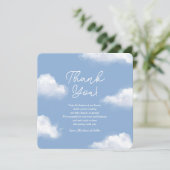 Wir sind auf Cloud 9 Blue Baby Dusche Danke Karte (Stehend Vorderseite)