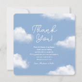 Wir sind auf Cloud 9 Blue Baby Dusche Danke Karte (Vorderseite)