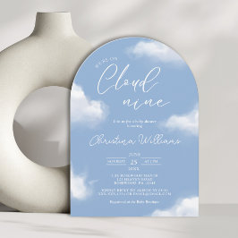 Wir sind auf Cloud 9 Blue Baby Shower Einladung