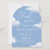 Wir sind auf Cloud 9 Blue Baby Shower Einladung (Vorderseite)