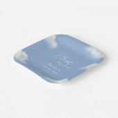 Wir sind auf Cloud 9 Blue Baby Shower Personalisie Pappteller (Gewinkelt)