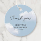 Wir sind auf Cloud 9 Blue Boy Baby Shower Danke Geschenkanhänger (Vorderseite)