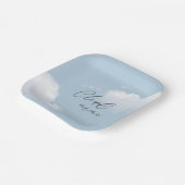 Wir sind auf Cloud 9 Blue Boy Baby Shower Pappteller (Gewinkelt)