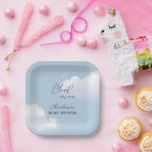 Wir sind auf Cloud 9 Blue Boy Baby Shower Pappteller (Party)