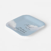 Wir sind auf Cloud 9 Blue Boy Baby Shower Pappteller (Gewinkelt)