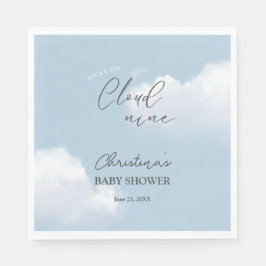 Wir sind auf Cloud 9 Blue Boy Baby Shower Serviette