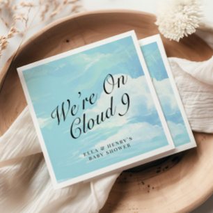 Wir sind auf Cloud 9 Blue Sky Couples Baby Dusche Serviette