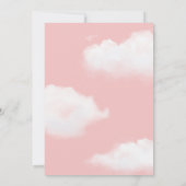 Wir sind auf Cloud 9 Blush Pink Girl Baby Shower Einladung (Rückseite)