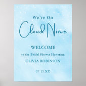 Wir sind auf Cloud 9 Dreamy Blue Baby Dusche Willk Poster (Vorne)