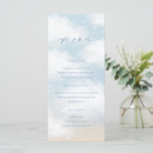 Wir sind auf Cloud 9 Dreamy Clouds Menü Karte Blue (Stehend Vorderseite)