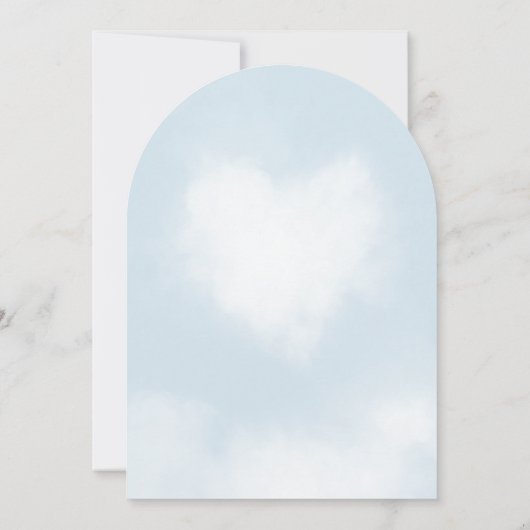 Wir sind auf Cloud 9 Elegant Dreamy Blue Baby Show Einladung (Rückseite)