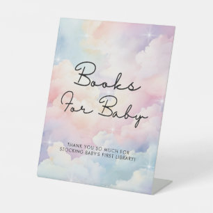 Wir sind auf Cloud 9 First Books Baby Shower Sockelschild