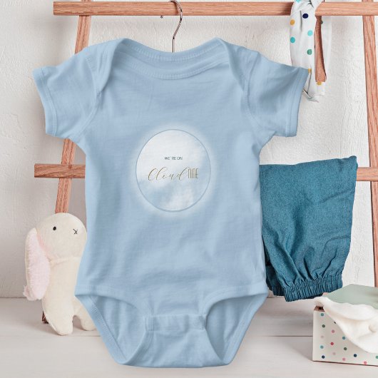 Wir sind auf Cloud 9 Newborn Boy Blue Baby Shower Baby Strampler