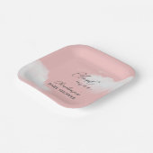 Wir sind auf Cloud 9 Pink Girl Baby Shower Pappteller (Gewinkelt)