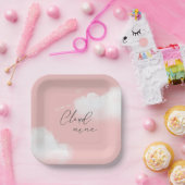 Wir sind auf Cloud 9 Pink Girl Baby Shower Pappteller (Party)