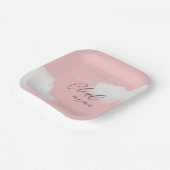 Wir sind auf Cloud 9 Pink Girl Baby Shower Pappteller (Gewinkelt)