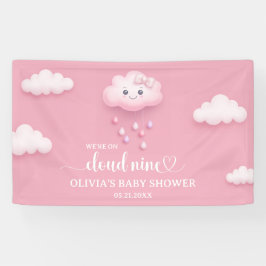 Wir sind auf Cloud 9 pink Girl Shower Banner