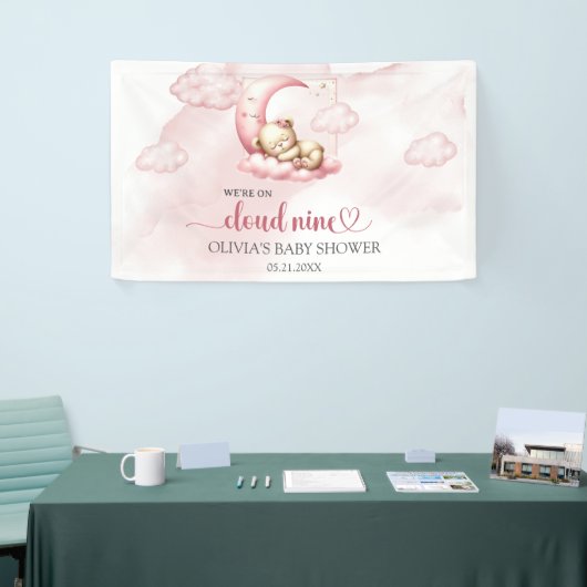 Wir sind auf Cloud 9 pink Girl Shower Banner (Messeveranstaltung)