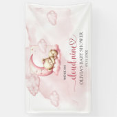 Wir sind auf Cloud 9 pink Girl Shower Banner (Vertikal)