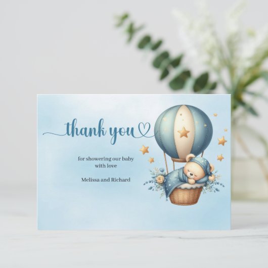 Wir sind auf Cloud neun niedlichen Teddy Bären Dan Begleitkarte (Stehend Vorderseite)