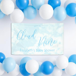 Wir sind auf Cloud Nine Baby Dusche Banner