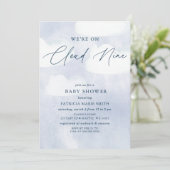 Wir sind auf Cloud Nine Baby Dusche Einladung (Stehend Vorderseite)