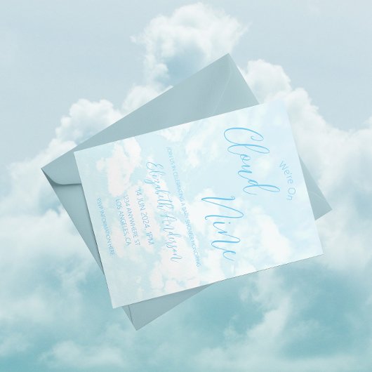 Wir sind auf Cloud Nine Baby Dusche Einladung