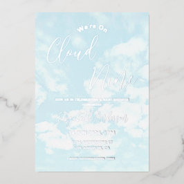 Wir sind auf Cloud Nine Baby Dusche Folieneinladung