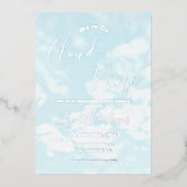 Wir sind auf Cloud Nine Baby Dusche Folieneinladung (Vorderseite)