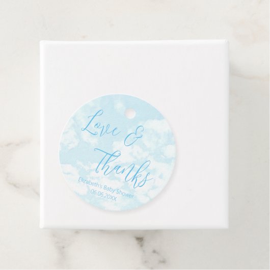 Wir sind auf Cloud Nine Baby Dusche Geschenkanhänger (Beispiel)