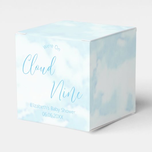 Wir sind auf Cloud Nine Baby Dusche Geschenkschachtel (Vorderseite)