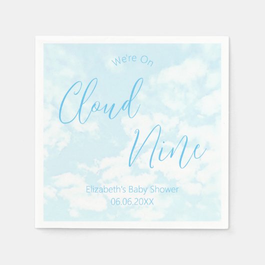 Wir sind auf Cloud Nine Baby Dusche Serviette (Vorderseite)