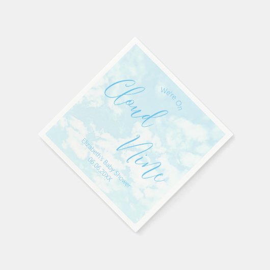 Wir sind auf Cloud Nine Baby Dusche Serviette (Ecke)