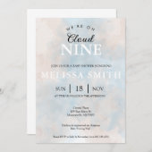 "Wir sind auf Cloud Nine" Baby oder Brautparty Einladung (Vorne/Hinten)