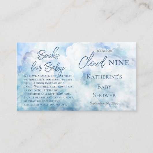 Wir sind auf Cloud Nine Baby Showbüchern für Baby Begleitkarte (Vorderseite)