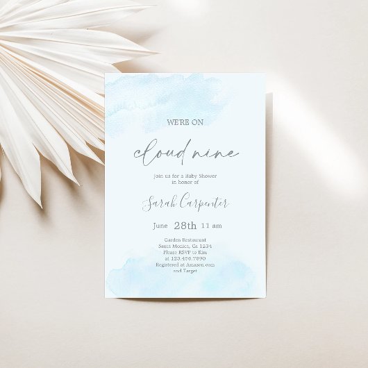 Wir sind auf Cloud Nine Baby Shower Boy Einladung