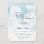 Wir sind auf Cloud Nine Baby Shower (Boy) Einladung (Vorne/Hinten)