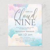 Wir sind auf Cloud Nine Baby Shower Budget Einladu (Vorderseite)
