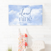 Wir sind auf Cloud Nine Blue Baby Dusche Banner (Insitu)