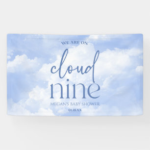 Wir sind auf Cloud Nine Blue Baby Dusche Banner