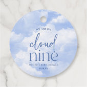 Wir sind auf Cloud Nine Blue Baby Dusche Geschenkanhänger (Rückseite)