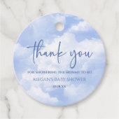 Wir sind auf Cloud Nine Blue Baby Dusche Geschenkanhänger (Vorderseite)