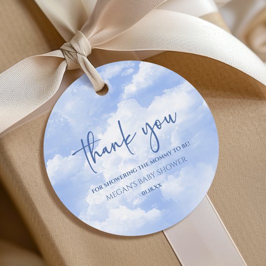 Wir sind auf Cloud Nine Blue Baby Dusche Geschenkanhänger