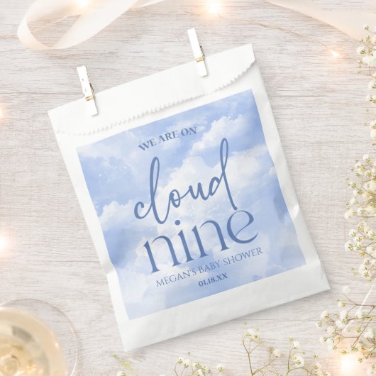 Wir sind auf Cloud Nine Blue Baby Dusche Geschenktütchen (Ausgeschnitten)
