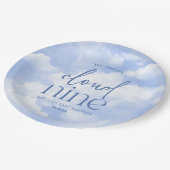 Wir sind auf Cloud Nine Blue Baby Dusche Pappteller (Schrägansicht)