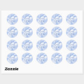 Wir sind auf Cloud Nine Blue Baby Dusche Runder Aufkleber (Blatt)