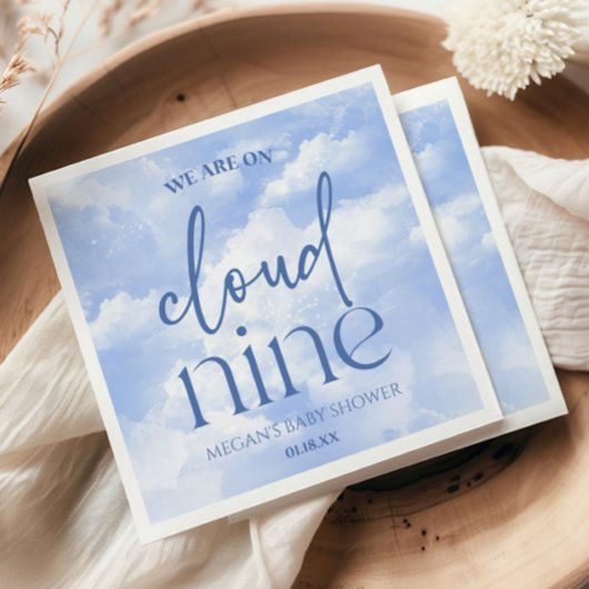 Wir sind auf Cloud Nine Blue Baby Dusche Serviette
